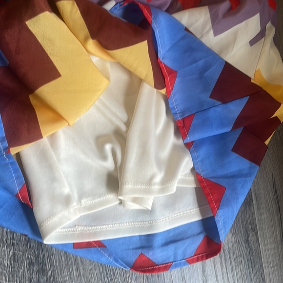 Gianni Bini mini Dress multi colored Chevron Long Sleeve Lace Detail,Medium - Picture 10 of 12